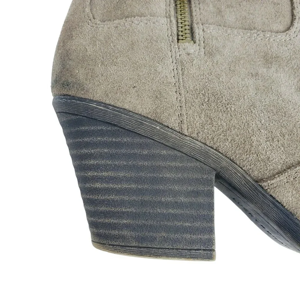 Lucky Brand Women's Everalda Tan Brown Side Zip Suede Ankle Booties Sz 7M - Picture 9 of 11